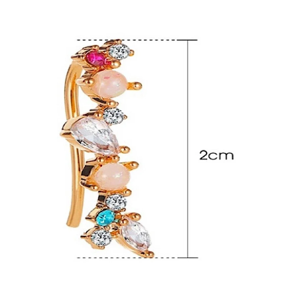 Gold Pearl Cubic Zircon Elegant Ear Cuff Earring